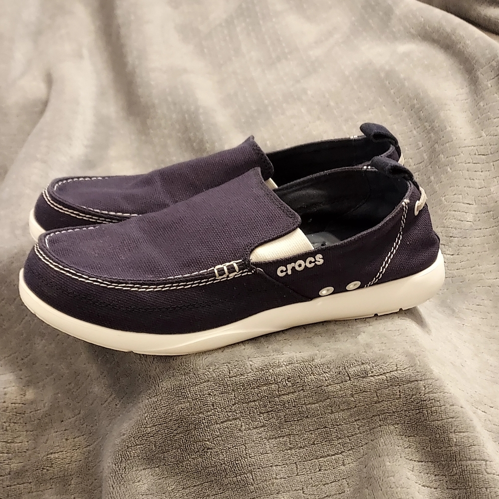 Crocs Men’s Walu Slip-On Navy White sz 9 Preppy - Picture 3 of 9